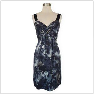 Banana Republic Gray Printed Silk Pleated Empire Bodice Dress NWT New Size 2